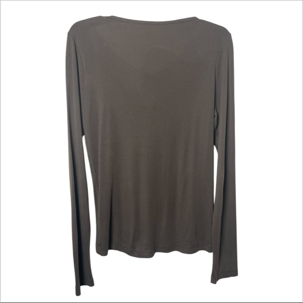 XCVI Women's embellished brass beads Brown Long Sleeve Shirt size large - Picture 3 of 5